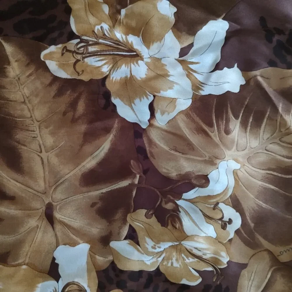 Salvatore Ferragamo silk floral long shawl scarf w/COA